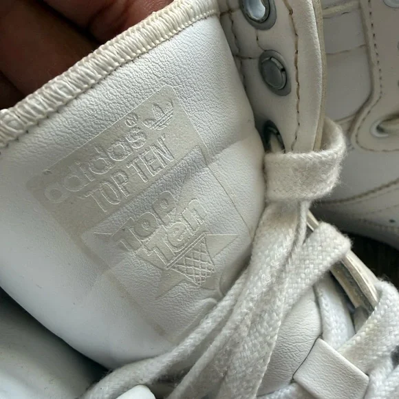 Adidas - White High-Top Sneakers - Men’s 8 (Women’s 9) - Picture 6 of 8